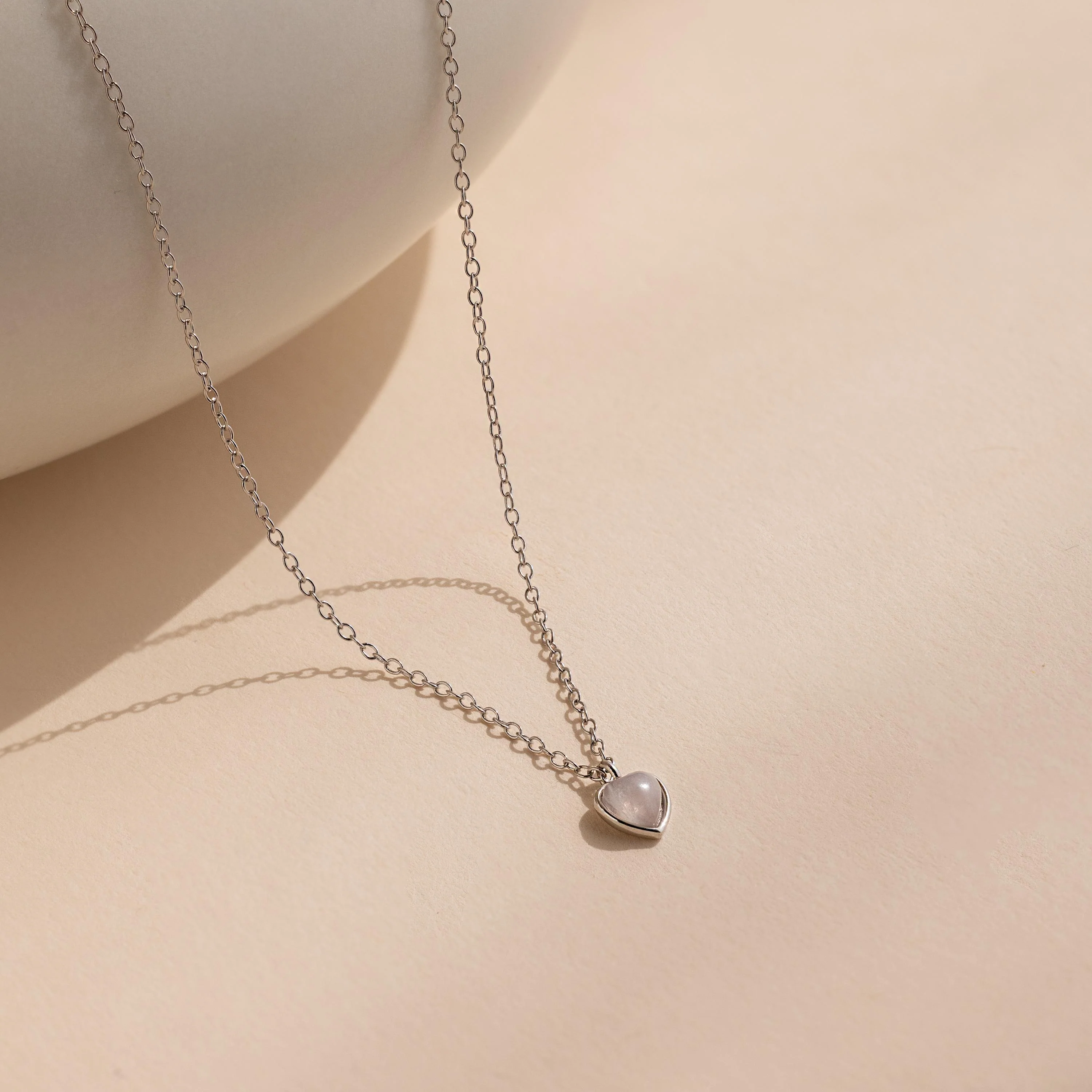 Tiny Rose Quartz Heart Necklace - Image 3