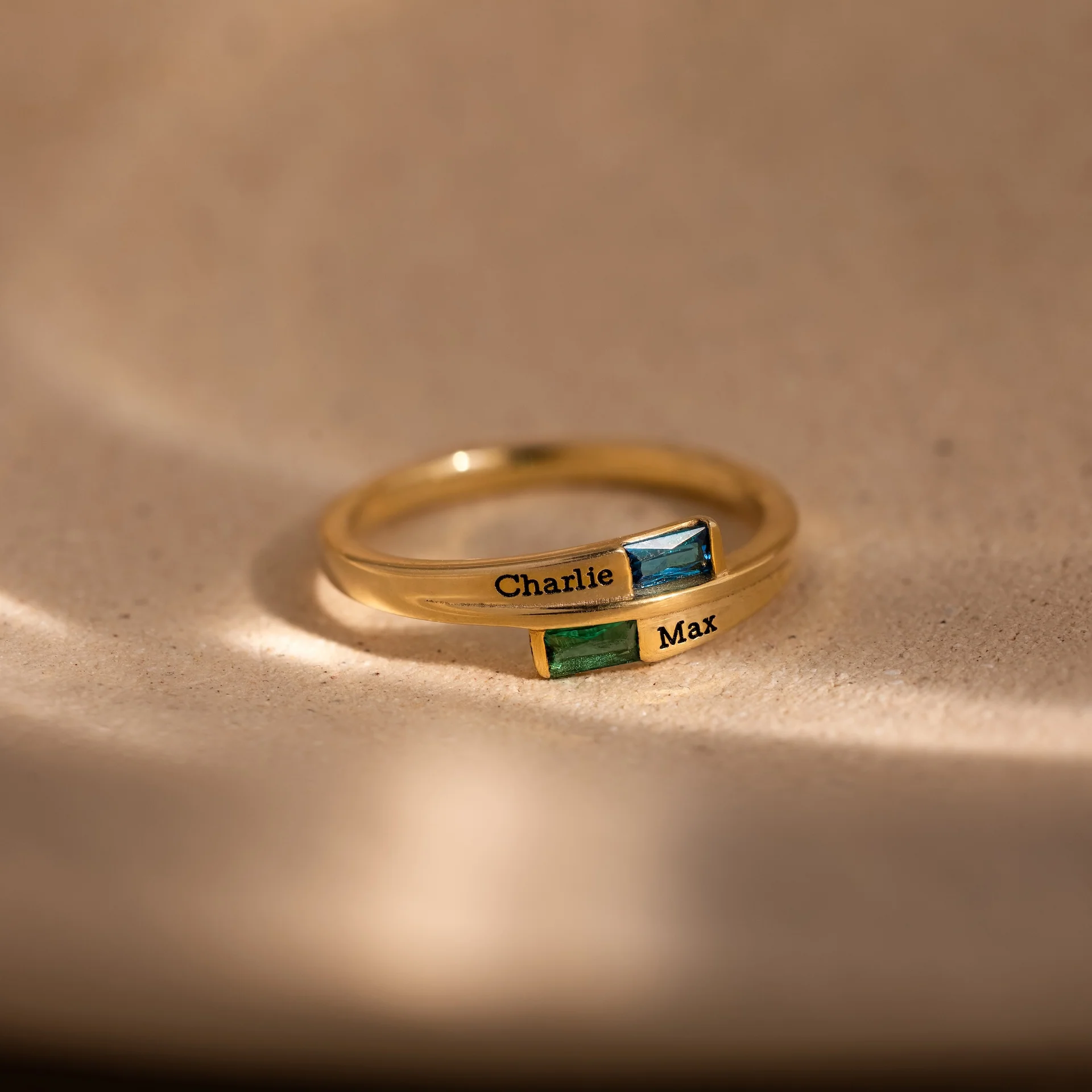 Toi et Moi Baguette Name Ring - Image 5