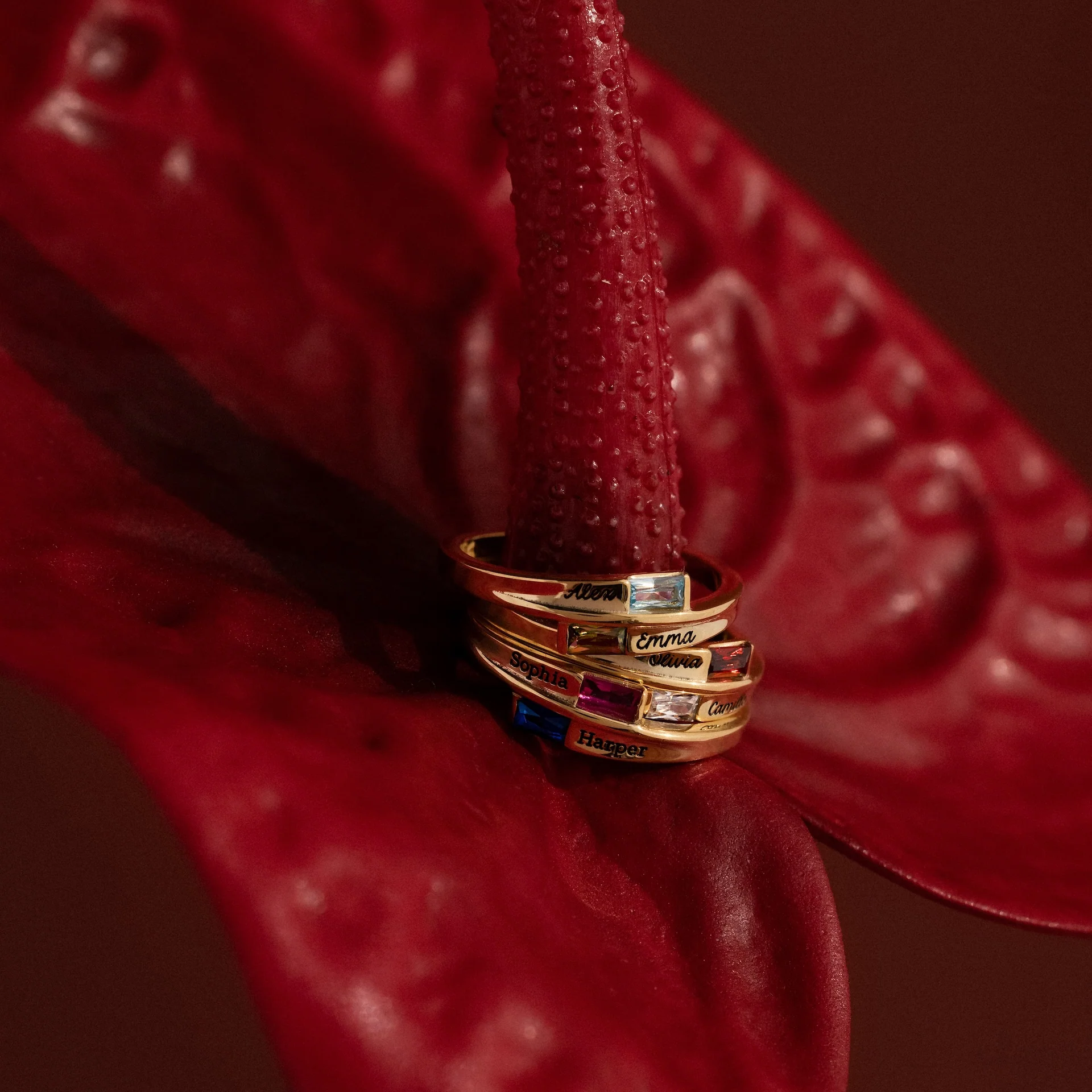 Toi et Moi Baguette Name Ring - Image 7