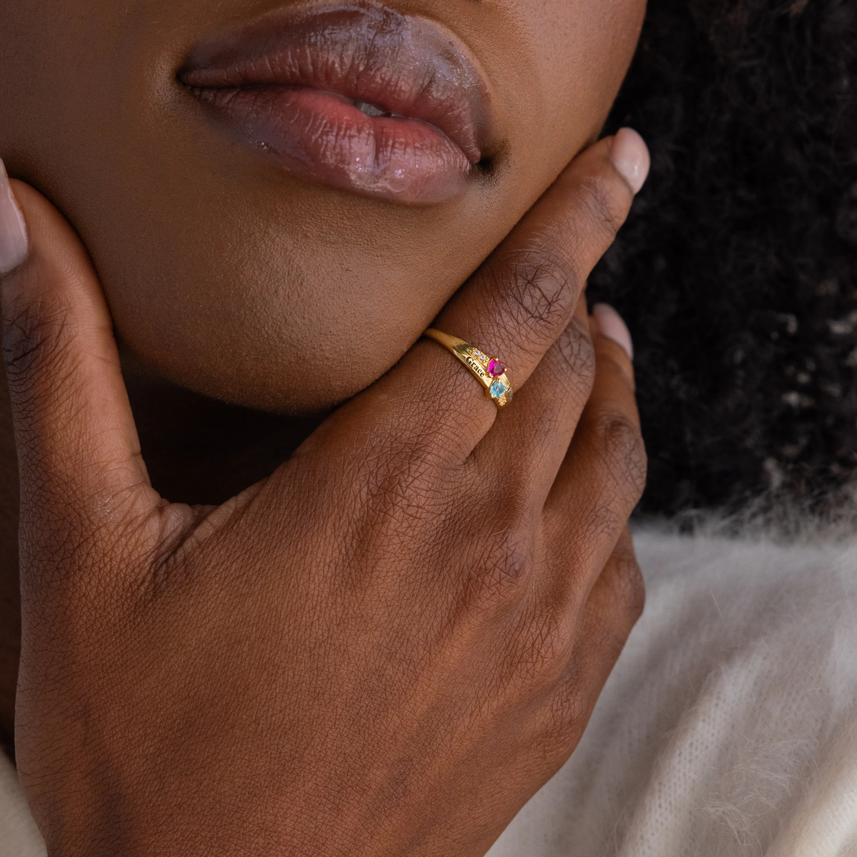 Toi et Moi Interlocking Name Ring in Silver