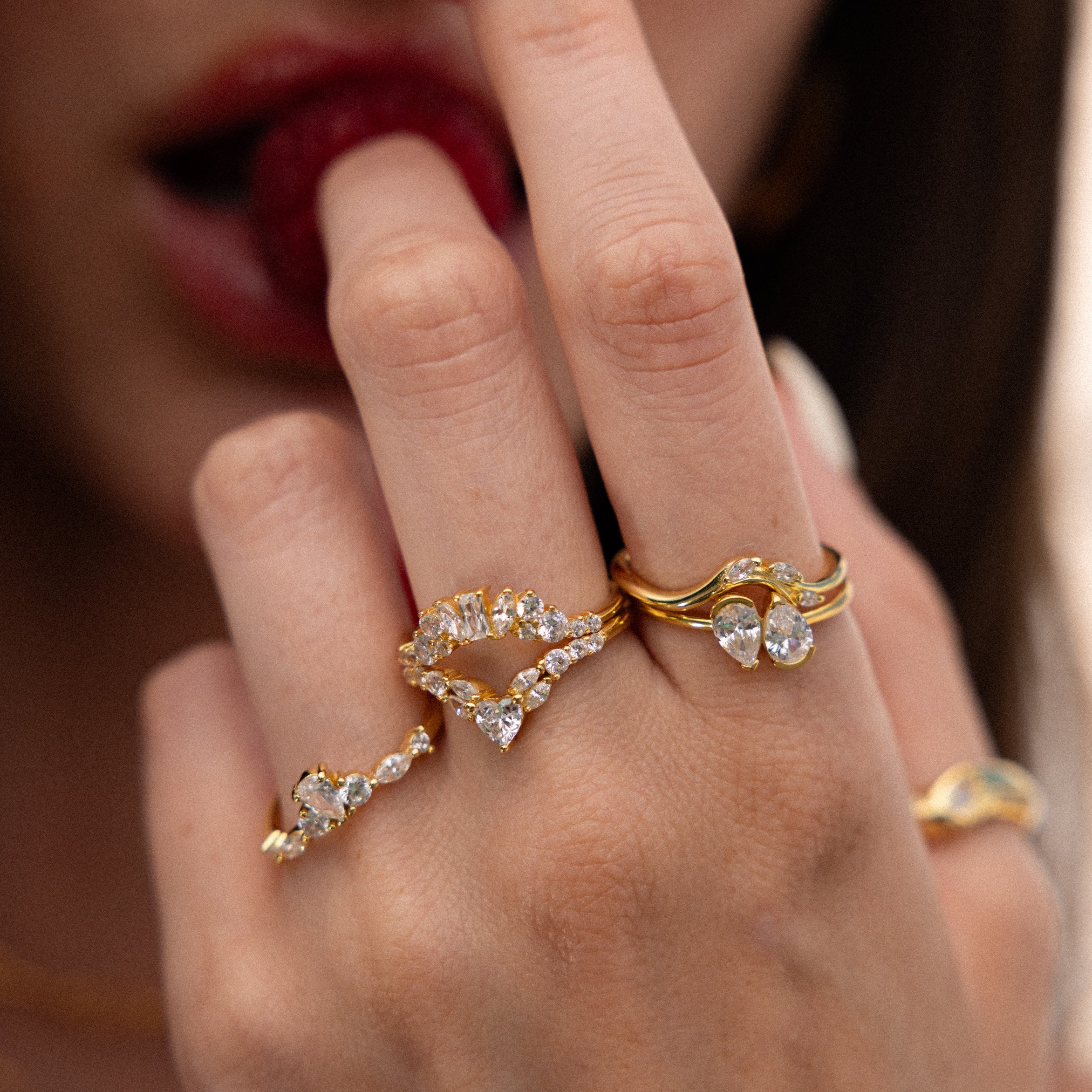 Toi et Moi Pear Birthstone Ring - Image 6