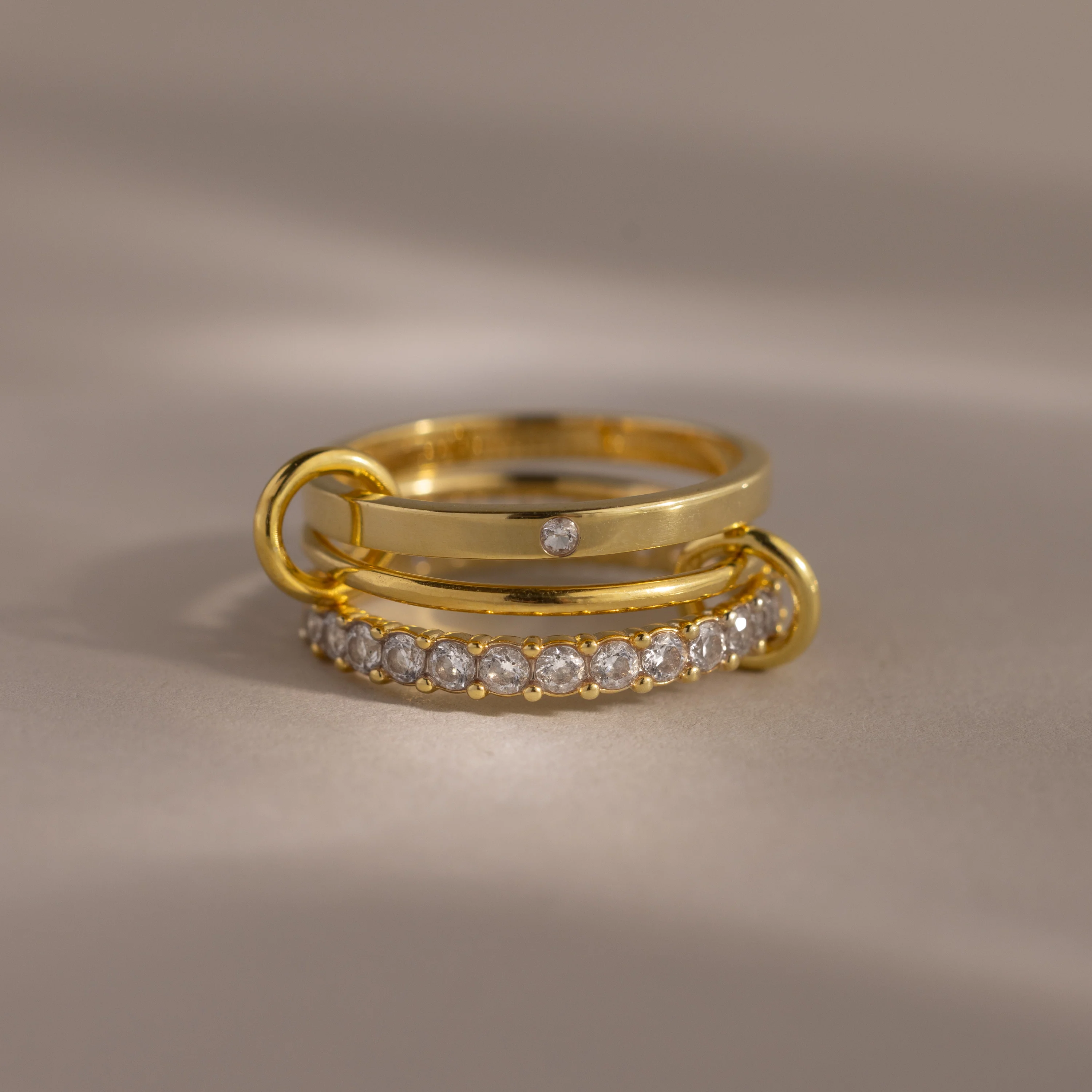 Triple Linked Birthstone Ring Set - Image 6