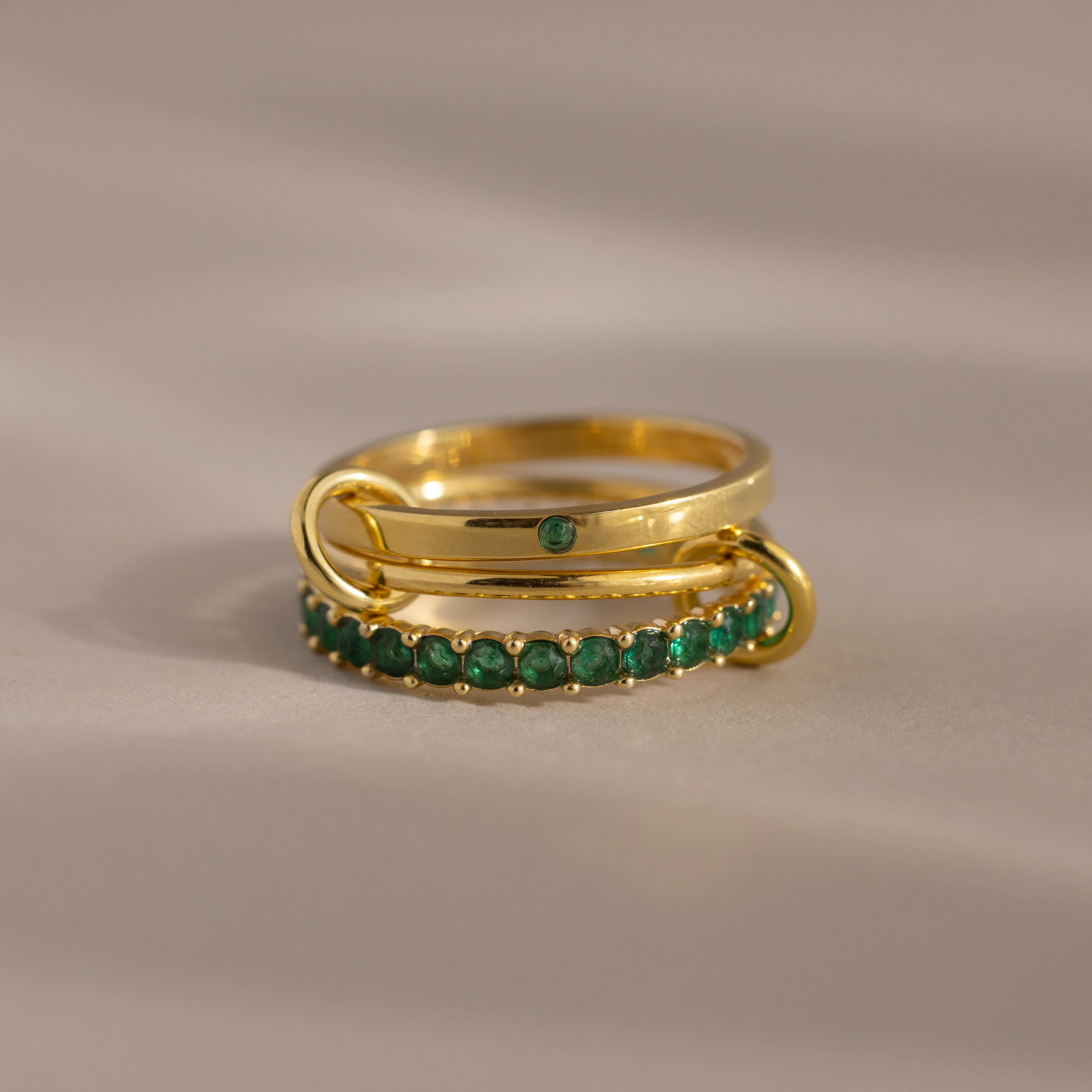 Triple Linked Birthstone Ring Set - Image 9