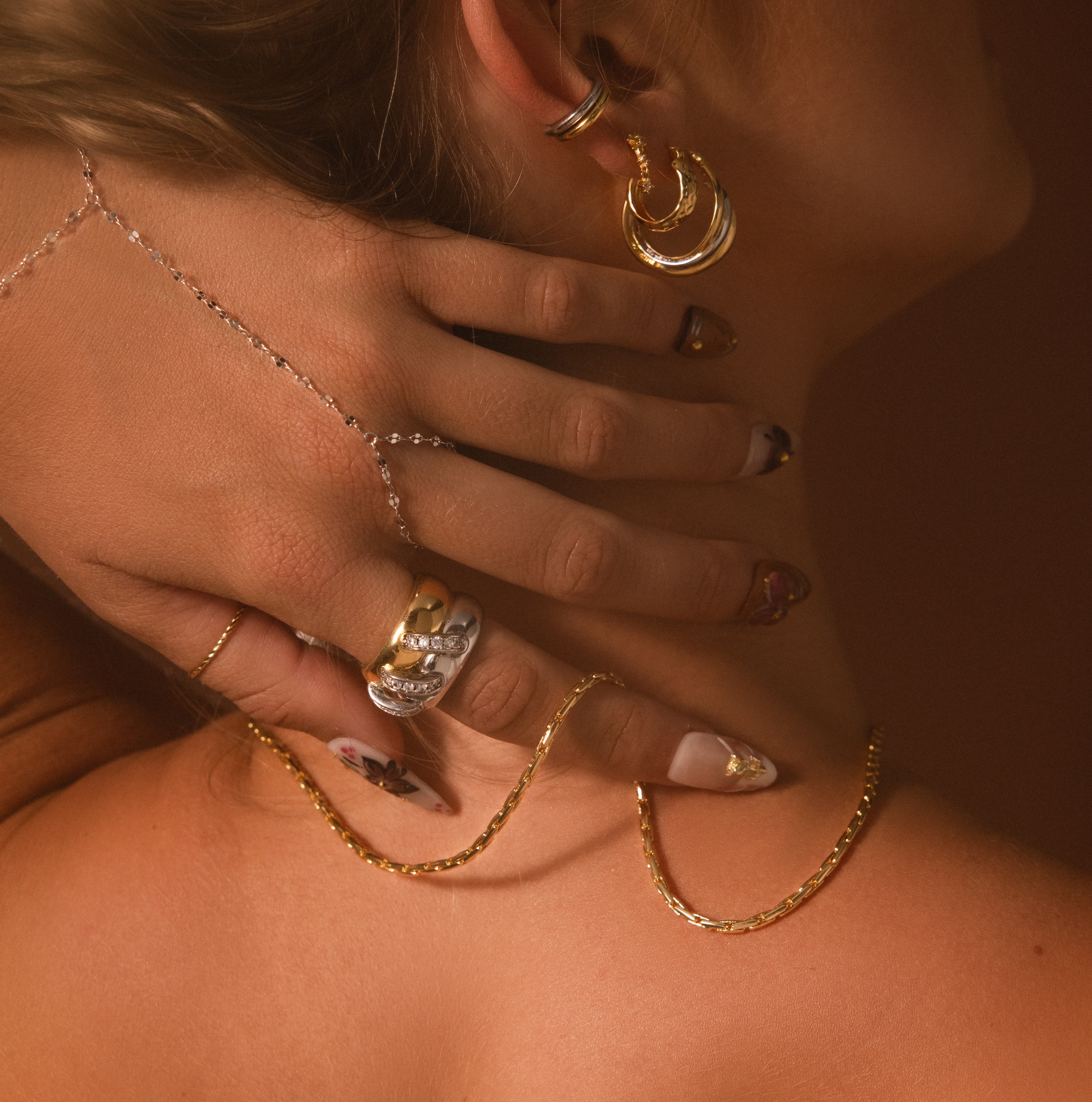 Twisted Mixed Metal Hoops - Image 5