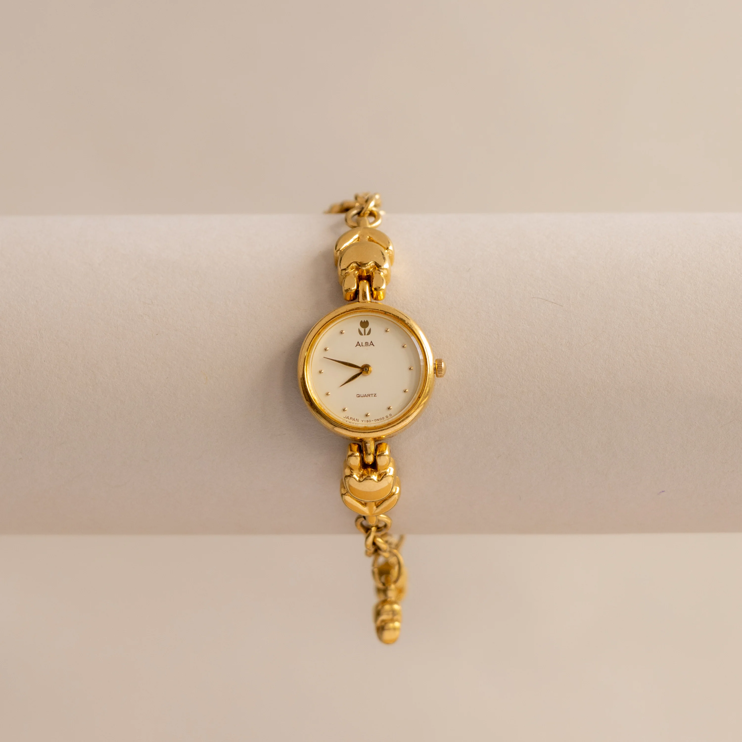 Vintage Alba Tulip Charm Link Gold Watch - Image 2