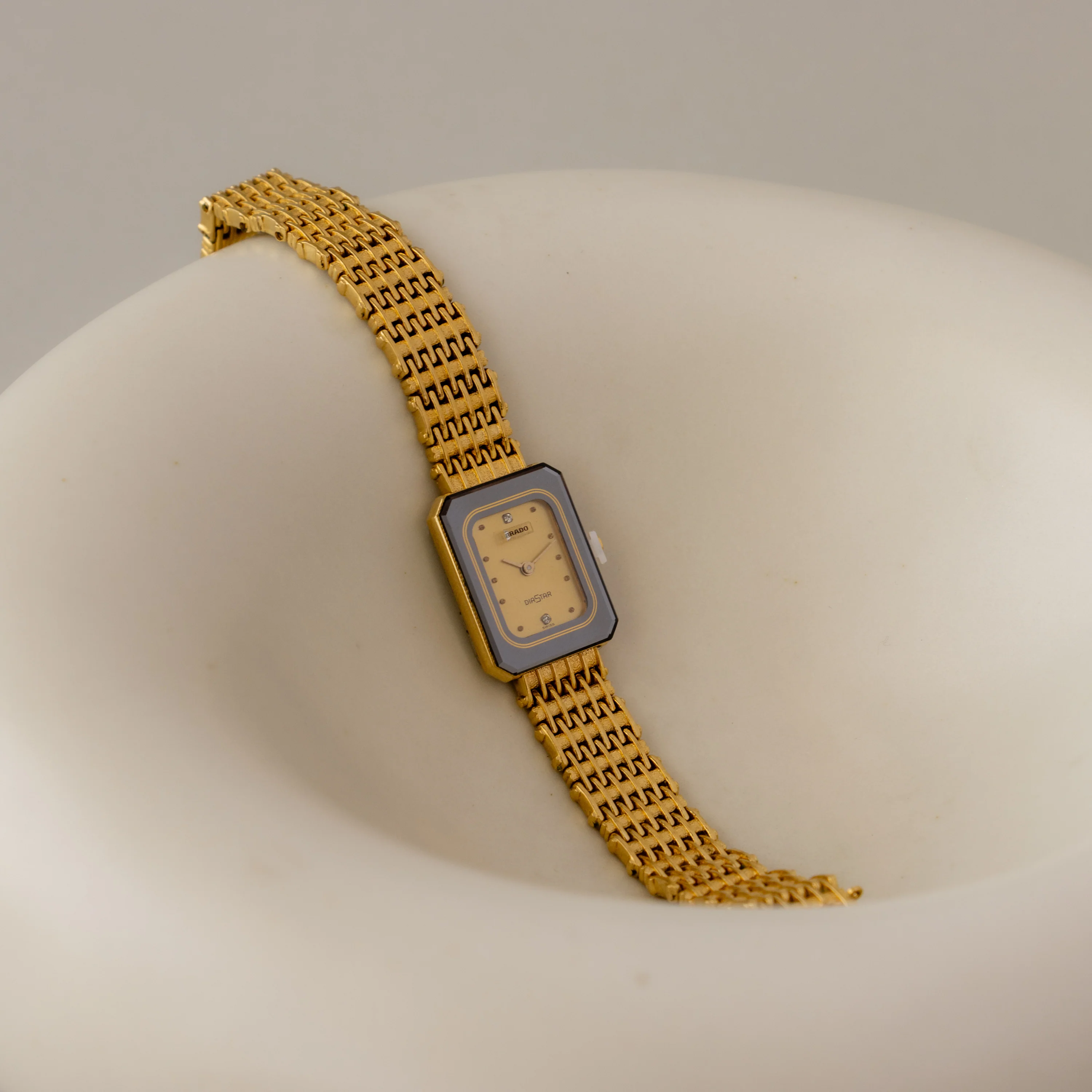 Vintage Rado Swiss Rectangular Gold Watch - Image 2